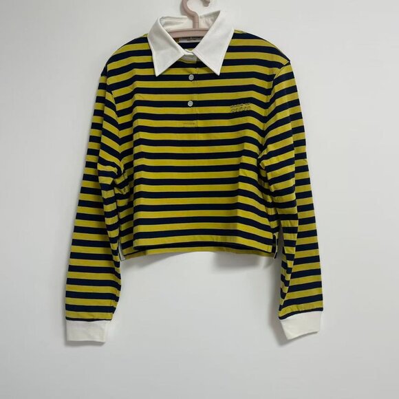 Striped Knit Polo Shirt - Picture 2 of 12